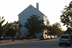 Harvey Mansion in the sunset
