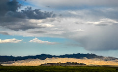 Mongolian Landscape with Clouds