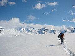 Backcountry Skier on Iliamna-1