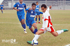 Baljit Saini of JCT against Dempo during ONGC i League at Guru Nanak Stadium Ludhiana