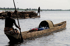 A woman on her way home from shopping