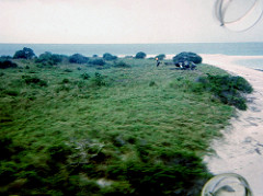 Australian Army Aviation 171 Operational Support Squadron Bell 206B-1 helicopter taking off from Badu Island after emergency warning light repair on another