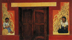 Diego Rivera, Indian Boy and Indian Woman with Corn Stalks, 1926-27, Chapingo.