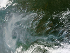 Fires and smoke in central Russia