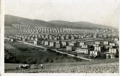 Baťově čtvrť - Bata suburb after building.  early 1930s postcard