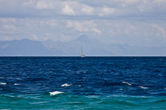 Hvar as seen from Zlatni Rat beach (Bol, Brač)