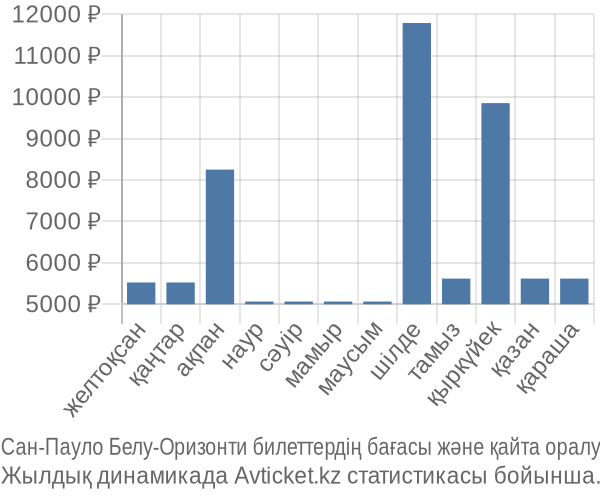 Сан-Пауло Белу-Оризонти авиабилет бағасы