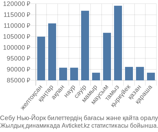 Себу Нью-Йорк авиабилет бағасы