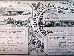 Advertisement for R. Warner & Co, Cunnamulla, Qld, Australia - circa 1920 Advertisement for R. Warner & Co, Cunnamulla, Qld, Australia - circa 1920