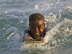 Beach in Biak, Papua - boardsurfing, surfboarding?