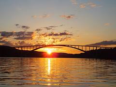 The Sandö Bridge in sunset