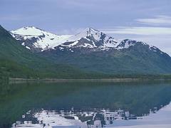 Karluk Lake and mountains