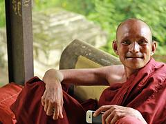 Monk with a cell phone
