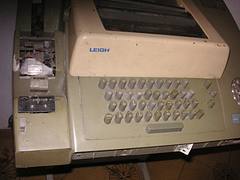 Close up of teletype machine