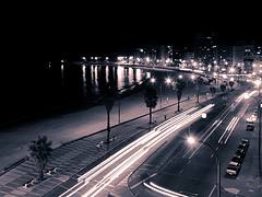 Montevideo - Rambla by night Montevideo - Rambla by night
