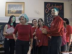 Raw Honey singing at the Monarch Hotel