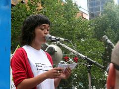 Tuvalu woman speaking on the climate threat her culture and nation face