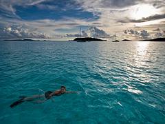 Mary Swimming as Sunset Approaches