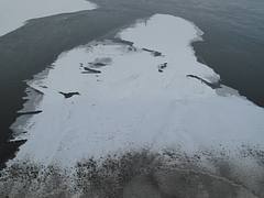 Ice floes on River Ob, Novosibirsk, Siberia