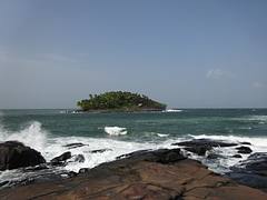 Rocks Spraying water and Devil's Island French Guiana