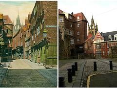then and now - Castle Garth and dog leap stairs Newcastle then and now - Castle Garth and dog leap stairs Newcastle