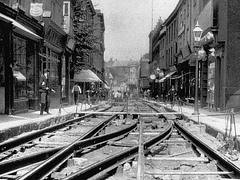 St Stephen's, Norwich, laying tramlines, 1900