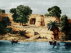 A GATEWAY OF BUKKUR FORT, SIND PAKISTAN 1838