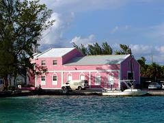Pink harbour building in Bimini Pink harbour building in Bimini