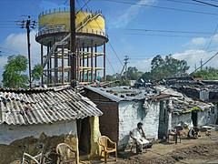 Le quartier autour de l'ex-usine Union Carbide à Bhopal (Inde)