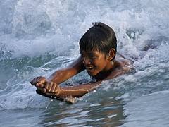 Beach in Biak, Papua - boardsurfing, surfboarding? Basic equipment!