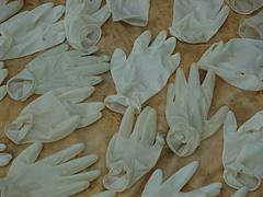 Reused disposable gloves