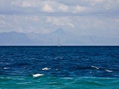 Hvar as seen from Zlatni Rat beach (Bol, Brač)