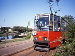 Bydgoszcz. Konstal 805N  322   linia 6  Aug 1990