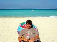 Drinking on the Beach