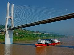 China, Shibangou Bridge underpass,   Fuling,  Yangtze river