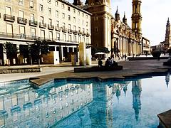 Plaza de Pilar Zaragoza #iphone #Spain# #reflections