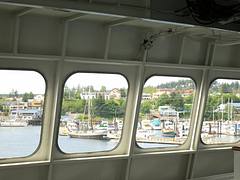 Friday Harbor through the ferry windows