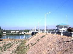 Bridge over the Syr Darya  or Jaxartes, Fergana, Uzbekistan Sept 2002