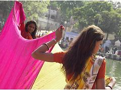 drying on ghats #1, ujjain