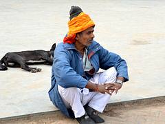 The man & his dog