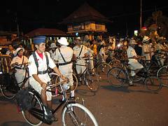 Yogyakarta, people promoting cycling